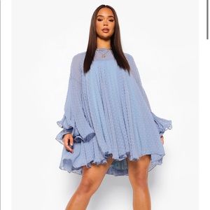 Plus Blue Flowy Dress